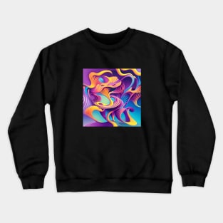 Curvy Calming Colors Abstract Design Crewneck Sweatshirt